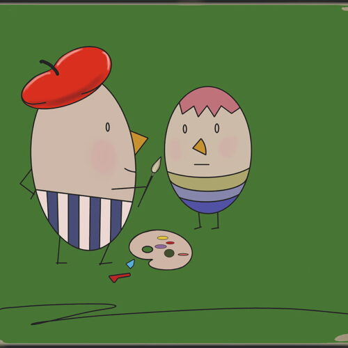 Pan-Jajko-maluje-jajeczko-zielony-maly